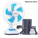 Blue Solar Desk Fan 8 inches