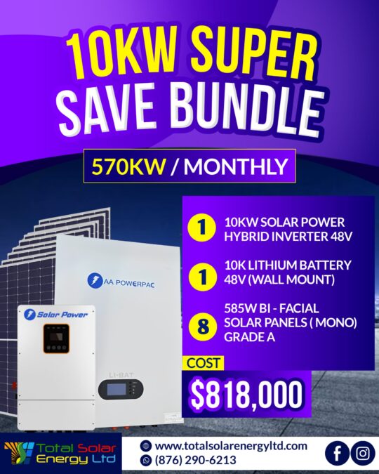 10KW SUPER SAVE BUNDLE - 570KW / MONTHLY
