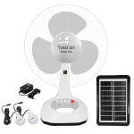 Grey Solar Desk Fan 8 inches