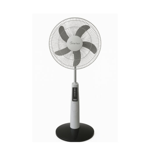 18 Inches Solar Standing Fan (Black & White)